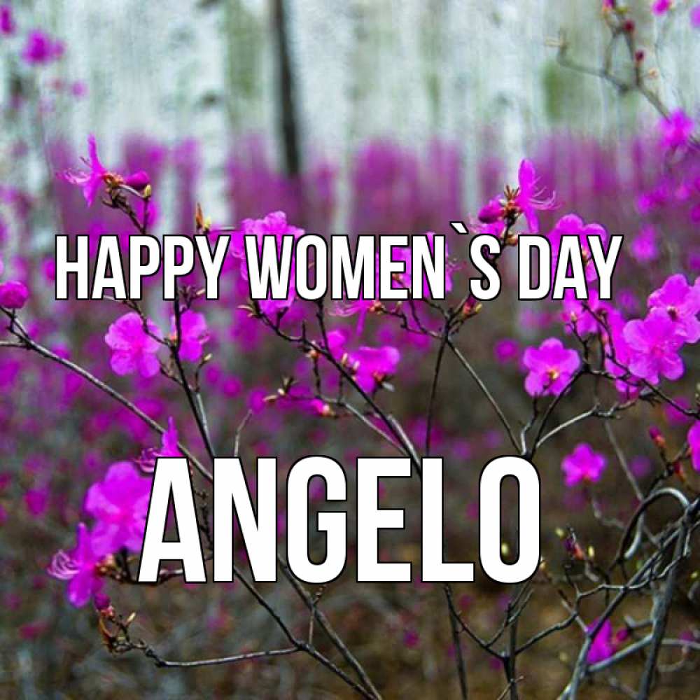 Greetings card с именем, Angelo happy women`s day дикие цветы Greetings with text for free download 